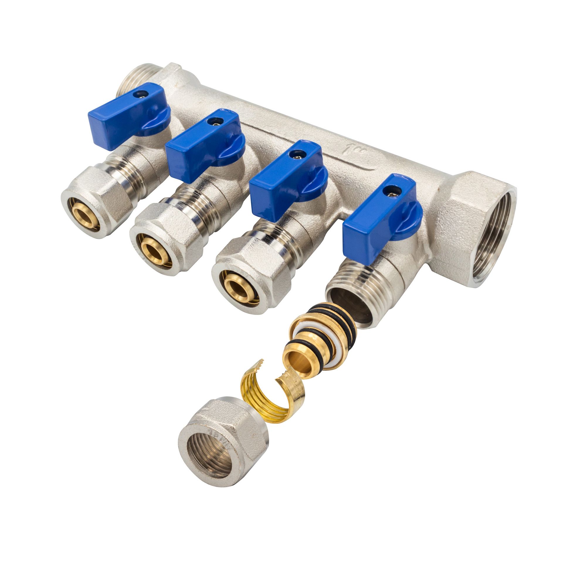 Collecteur À Vanne MF-1” 4×16 Bleu