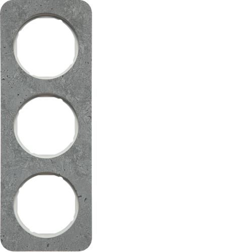 Plaque de recouvrement 3 postes R.1 Béton / Blanc polaire