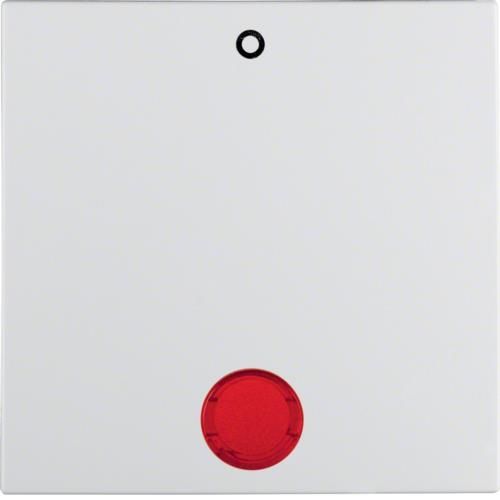 Touche avec voyant Rouge et inscription 0 Berker S.1 / B.3 / B.7 Blanc polaire, mat