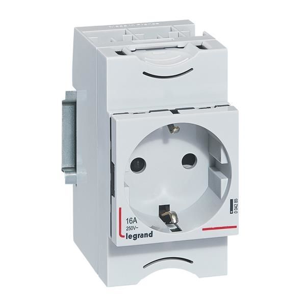 Prise de courant modulaire schuko 10 / 16A -250V - 2 pôles + T - 2.5 modules