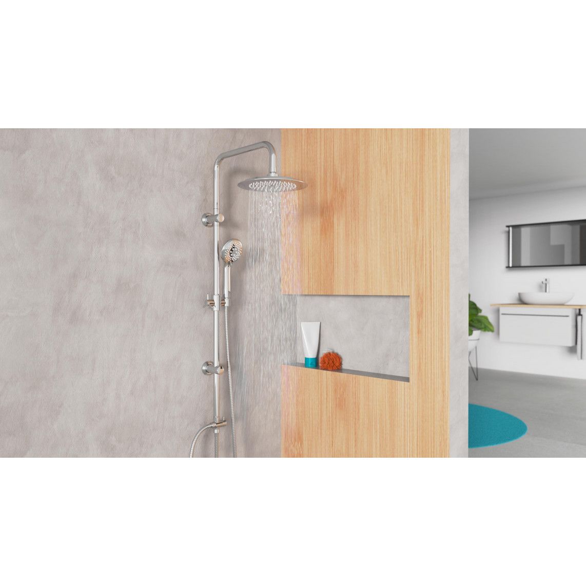DX12009 Overhead shower set, chrome, for glueing vue 8
