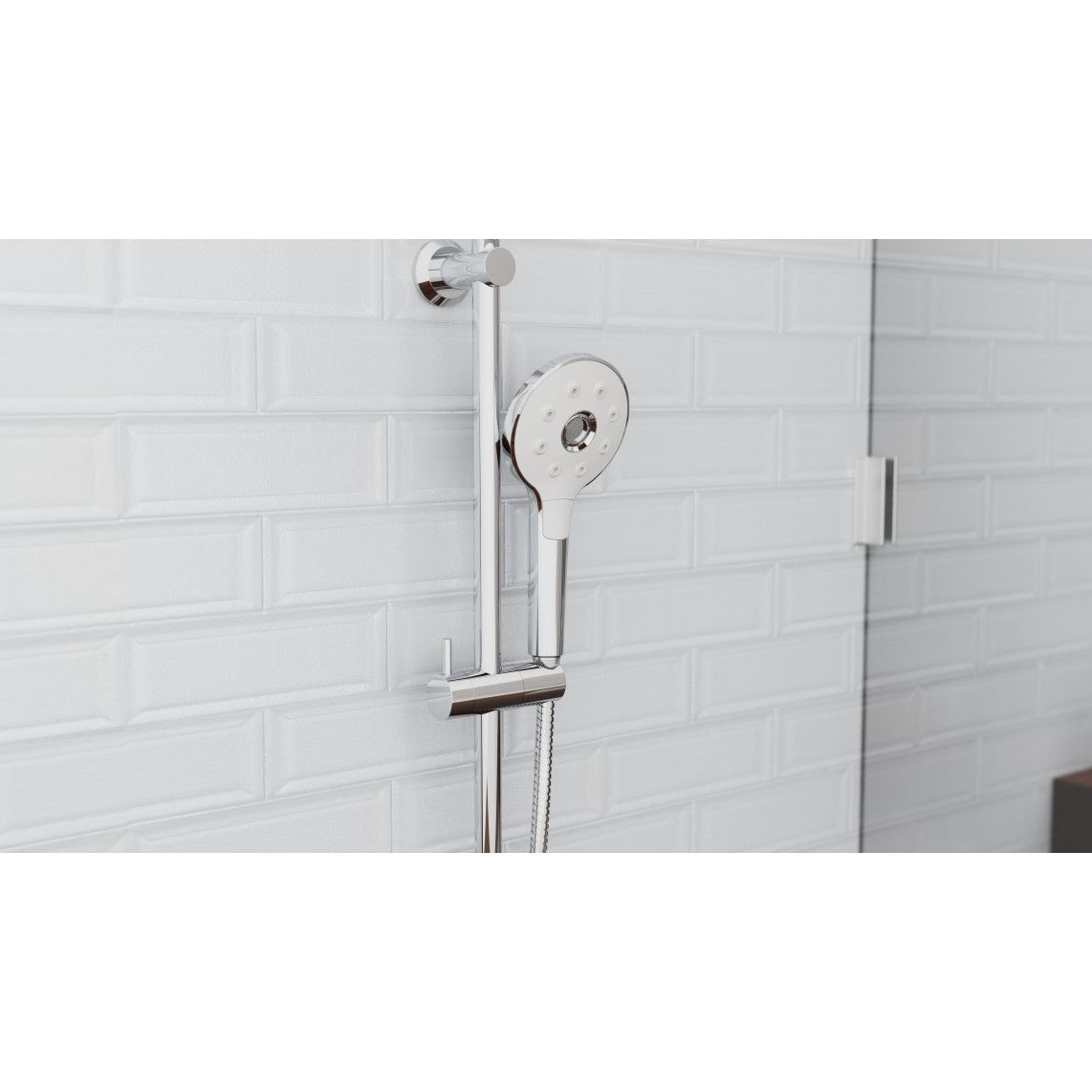 60840 PERUZZI hand shower, chrome/white vue 6
