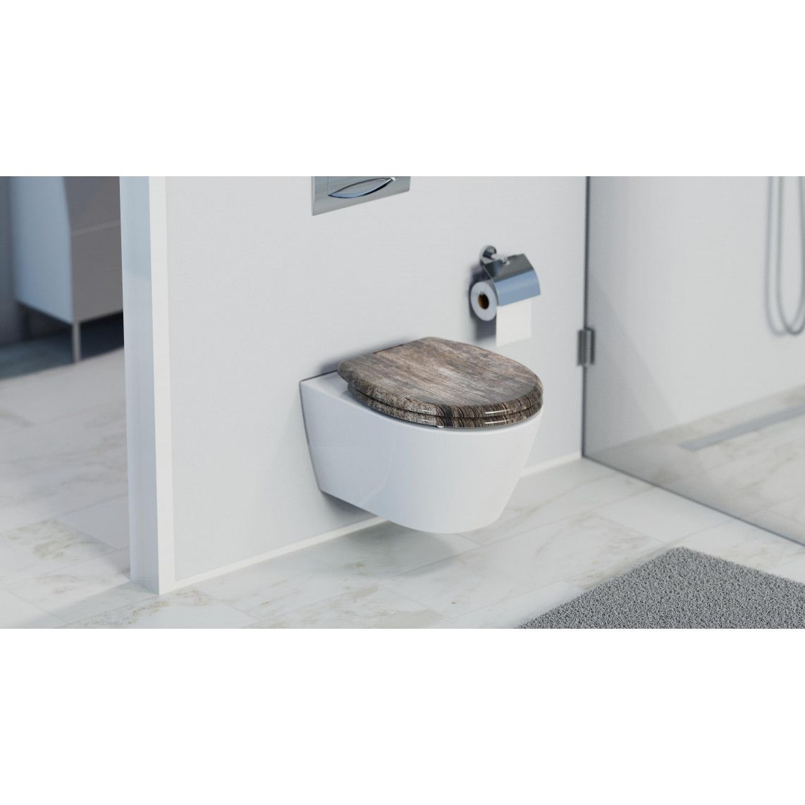 82368 Duroplast WC-zitting OLD WOOD, met valrem en afneembaar vue 10