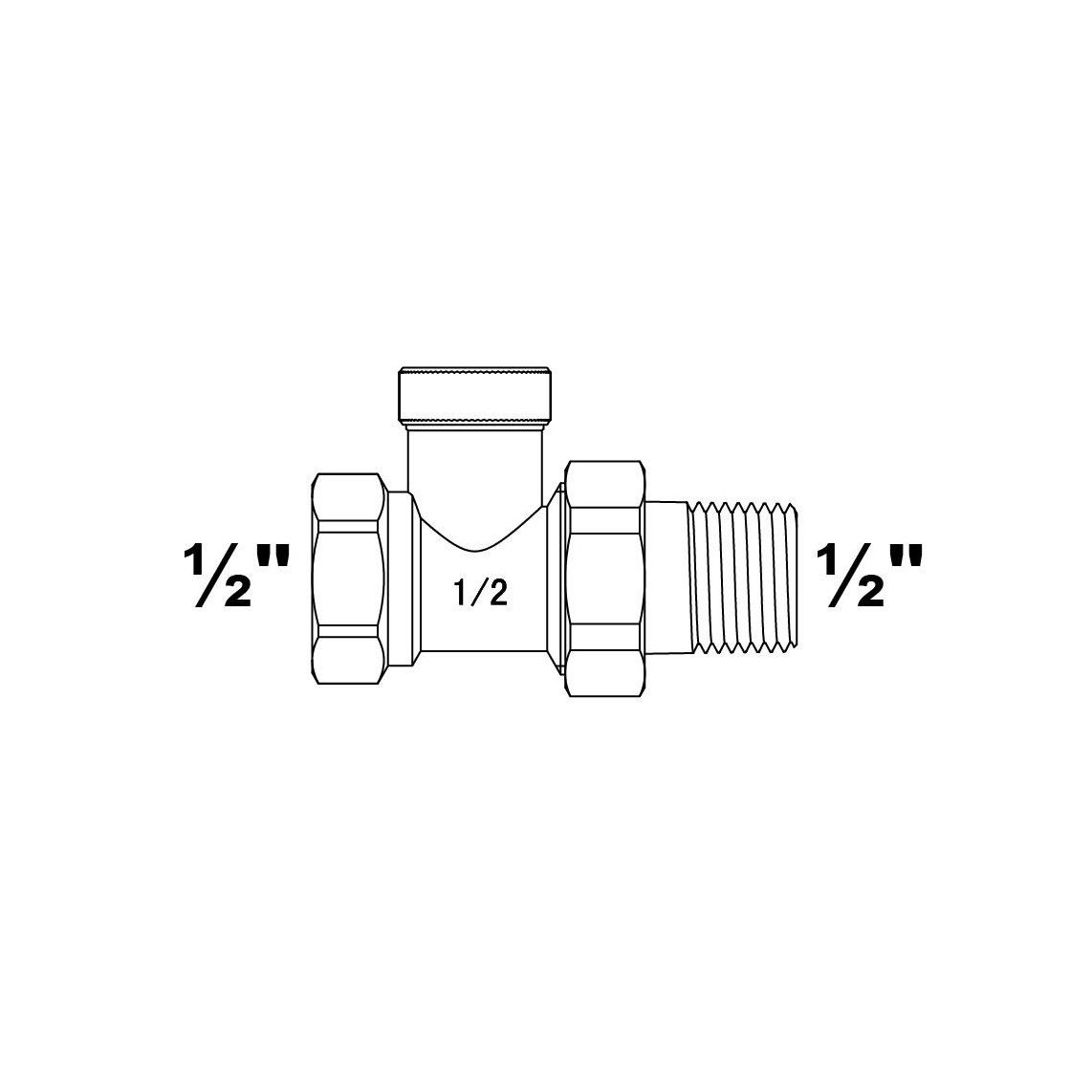 988532125 Radiator screw connection, nickel, 1/2", straight passage, lockable vue 2
