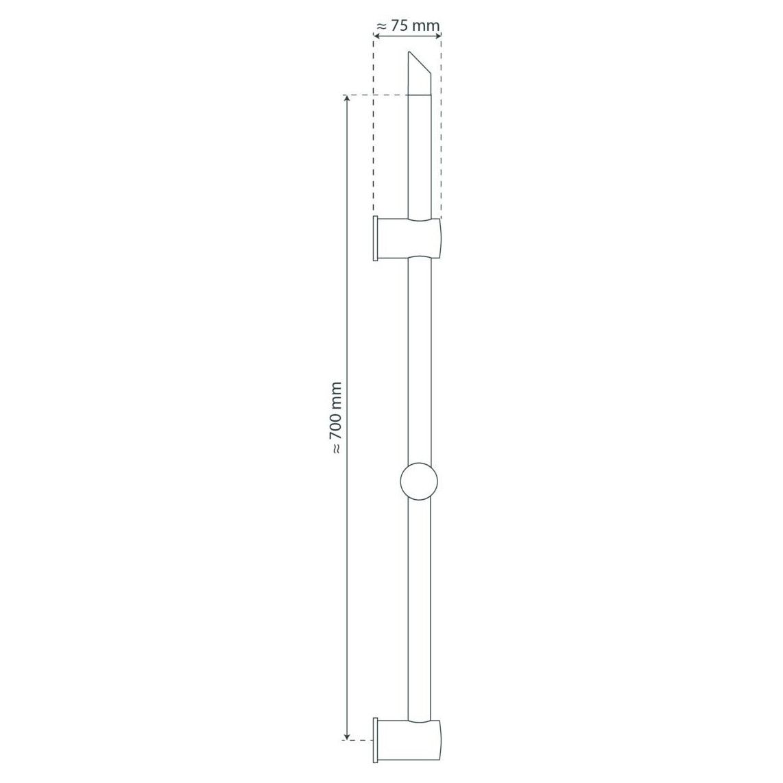 67131 SIGNO Shower rail, chrome, height adjustable vue 3