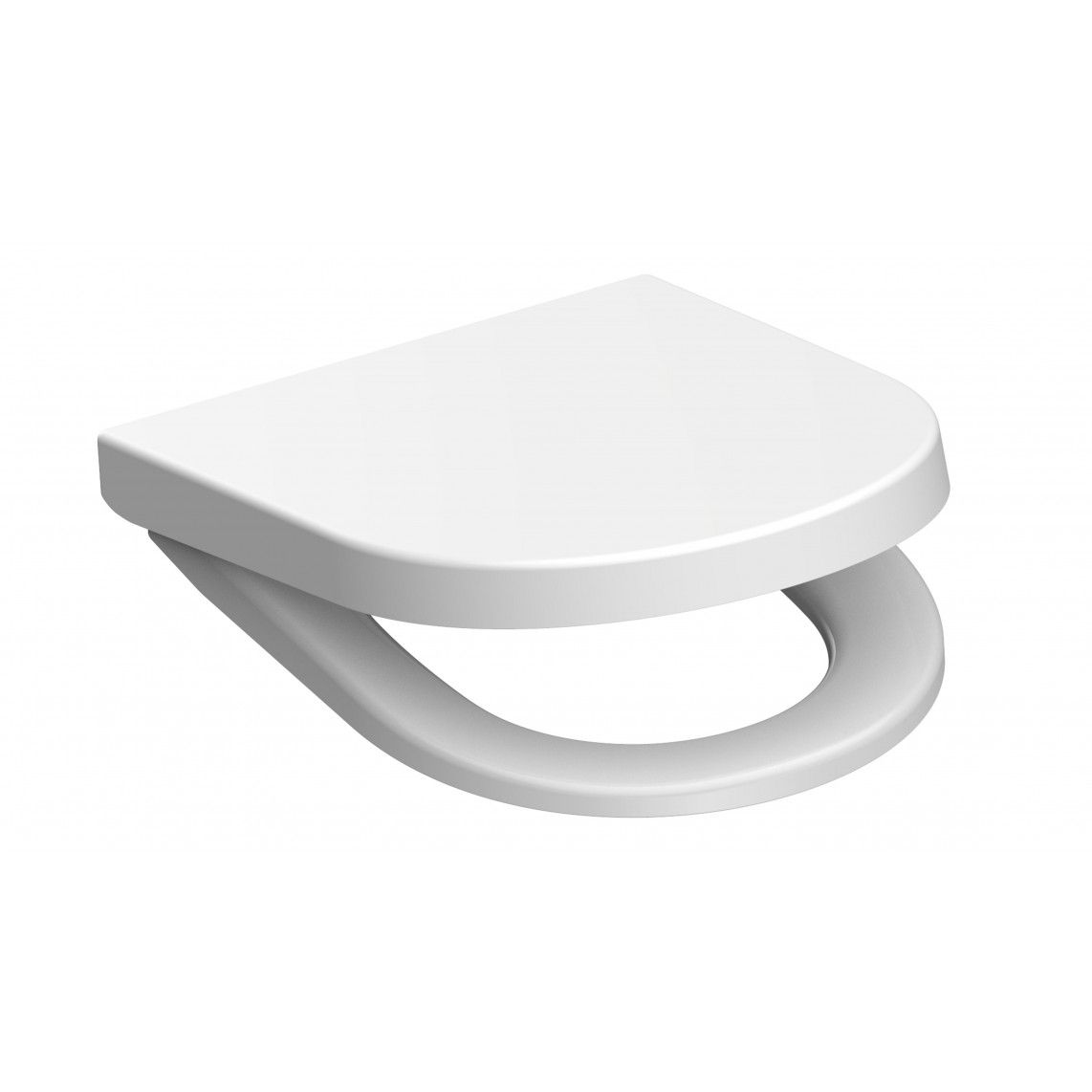 82910 Duroplast WC-zitting D-vorm WHITE, met valrem en afneembaar vue 2