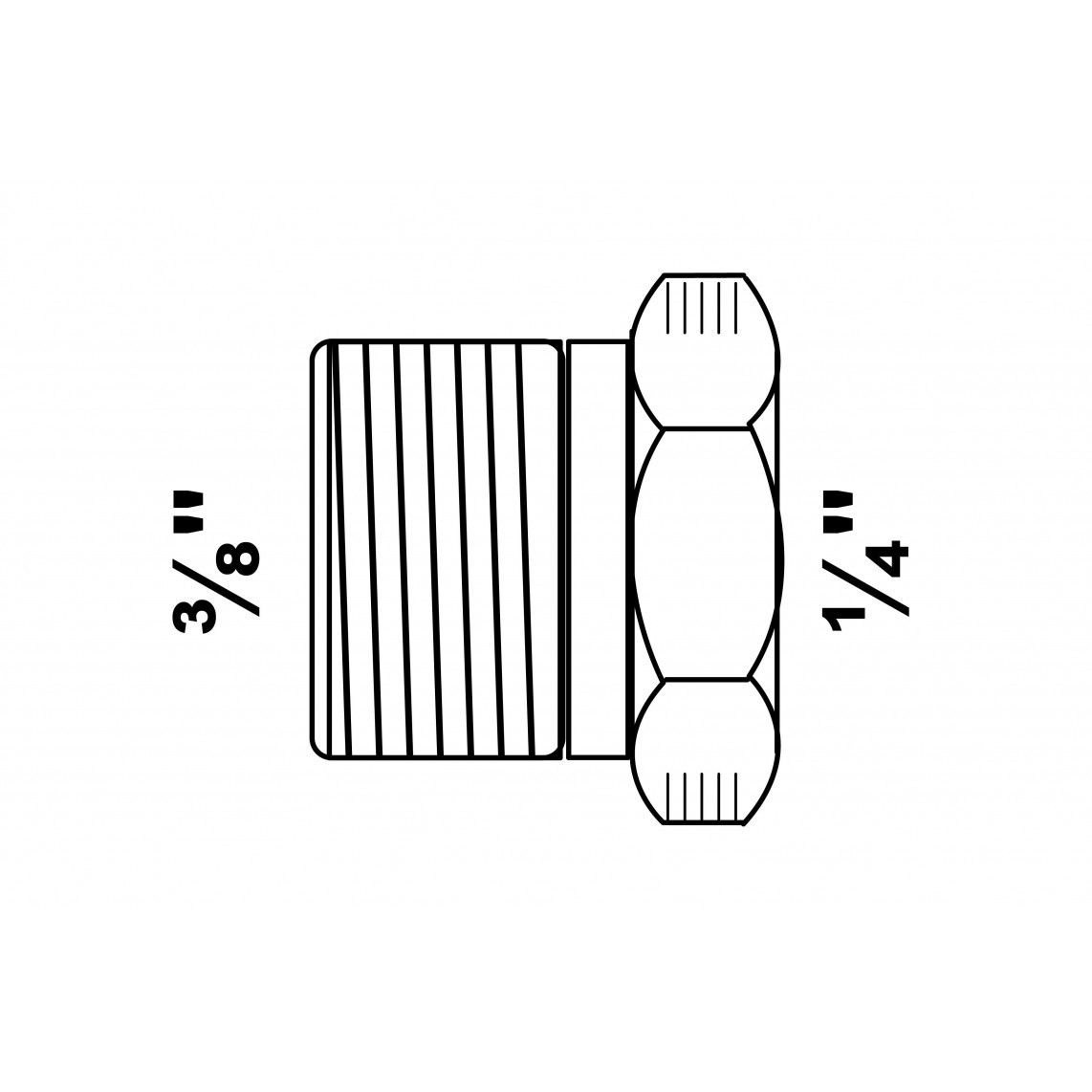 98028081 Messing verloopstuk, blanco, 3/8"BU x 1/4"BI vue 2