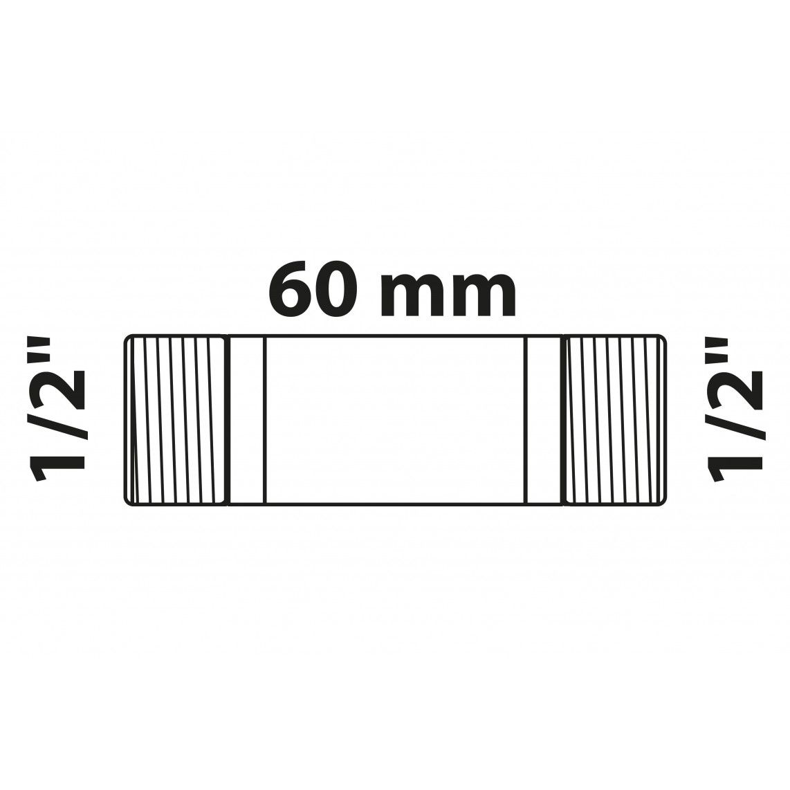 988961113 Barrel nipple, red brass, 1/2" x 60mm vue 2