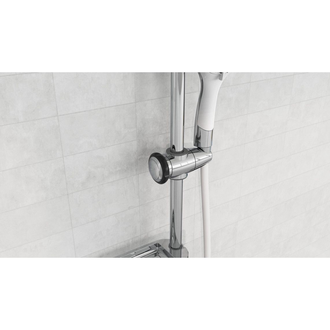 DXLD60087CS DUSCHTRAUM Overhead shower set, chrome/white vue 11