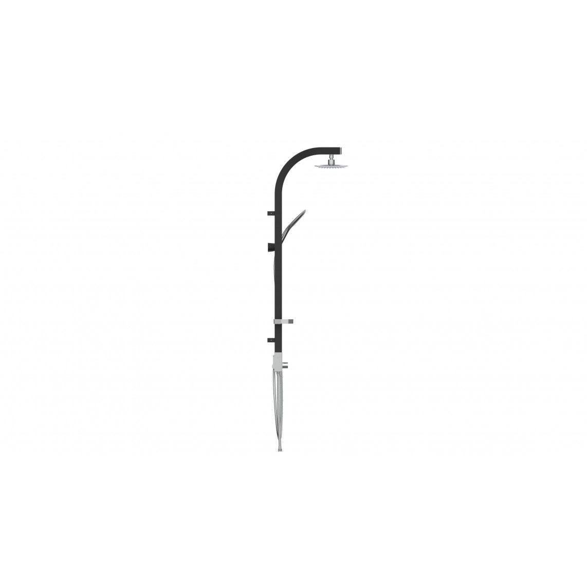 60060 MADAGASKAR Overhead shower set, black matt/chrome vue 3