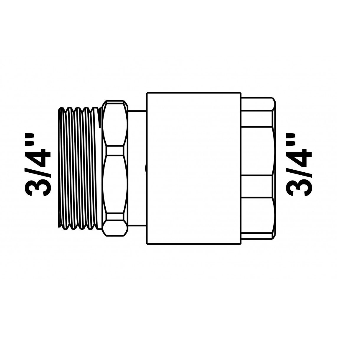 98028869 MS buisbeluchter, chroom, 3/4"BI x 3/4"BU vue 2