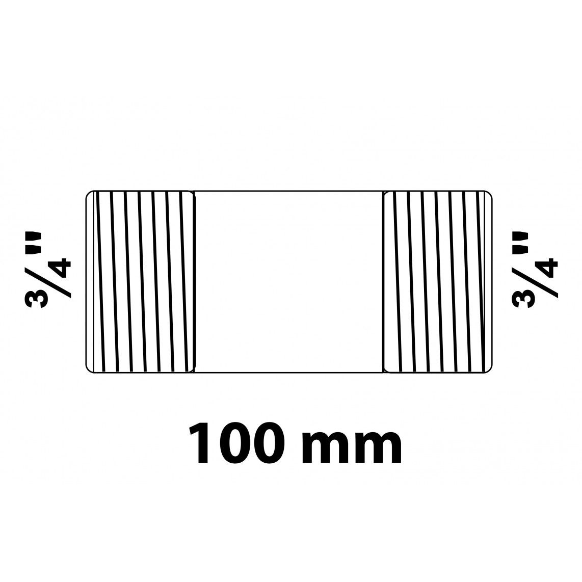 989823355 Barrel nipple, malleable galvanized, 3/4" x 100 mm vue 2
