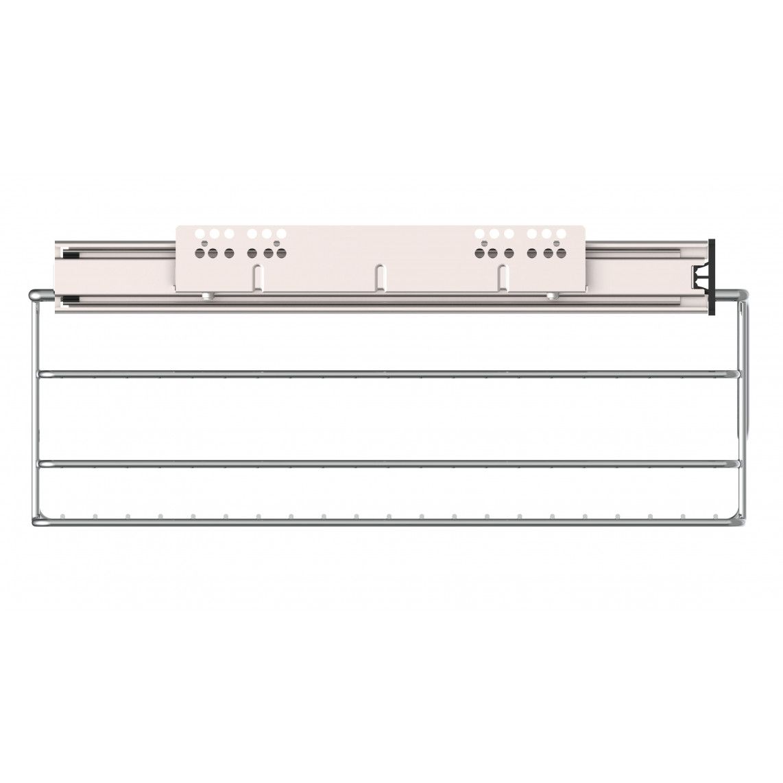 4329 Telescopische lade, chroom, 395 x 140 x 440 mm, voor 50cm kast vue 2