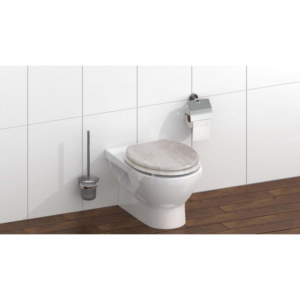 80192 MDF WC-zitting LIGHT WOOD, met valrem vue 8