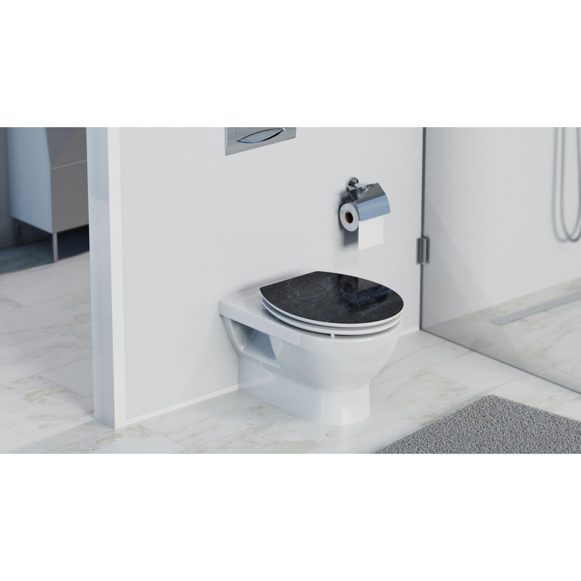 80535 MDF HG WC-zitting BLACK STONE, met valrem vue 10
