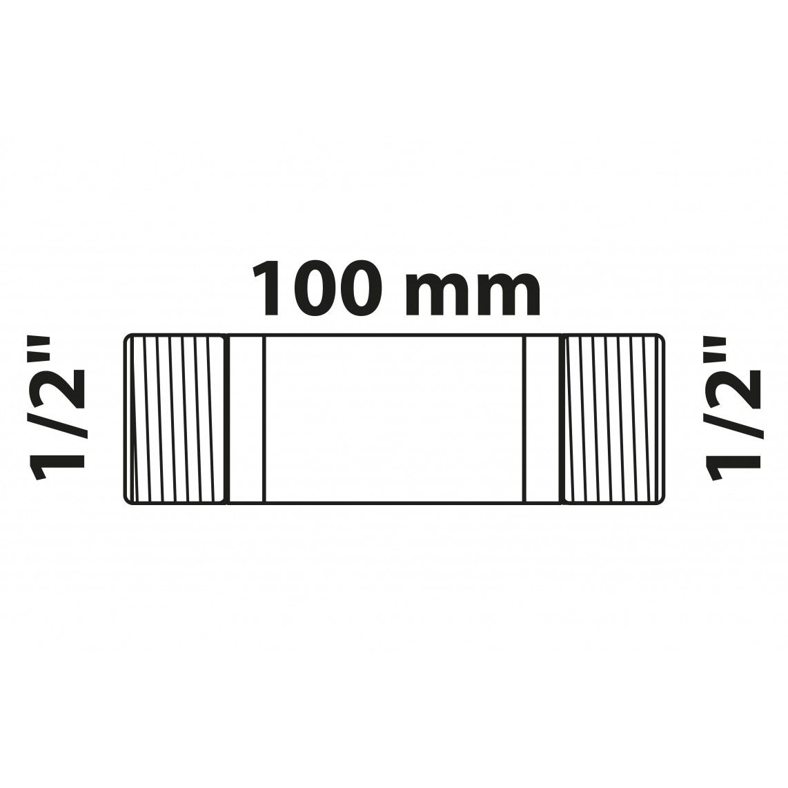 988961313 Barrel nipple, red brass, 1/2" x 100mm vue 2