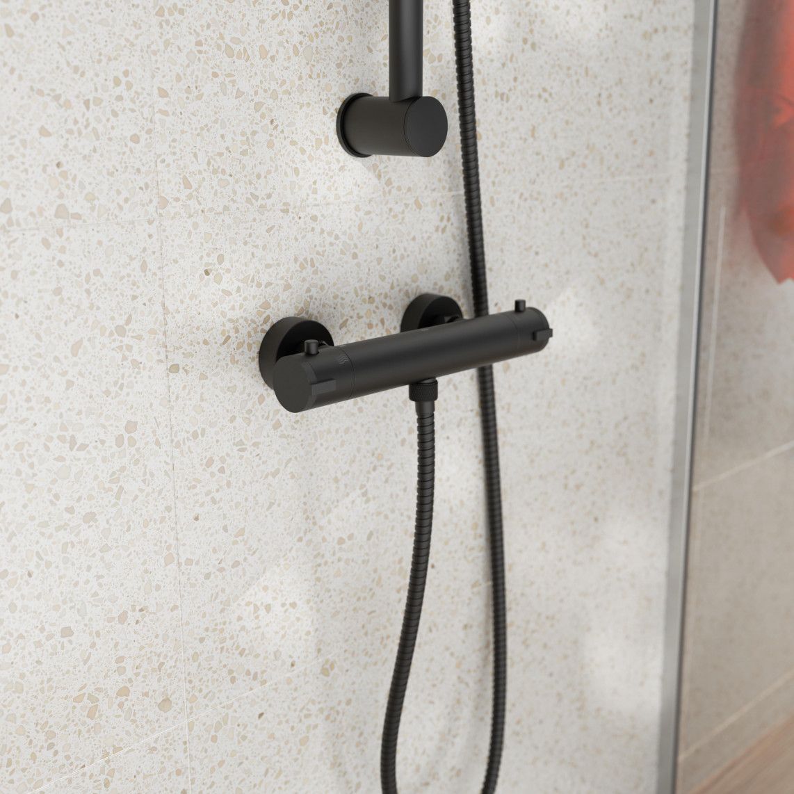 CLT168ACRBL CLAUDIO Thermostatische douchekraan, mat zwart vue 8