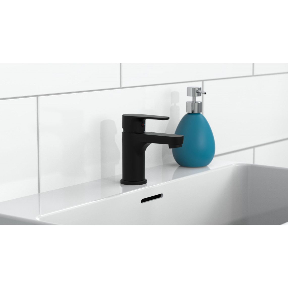NI075CALCRBL CLAUDIO Wash basin mixer, black matt vue 6