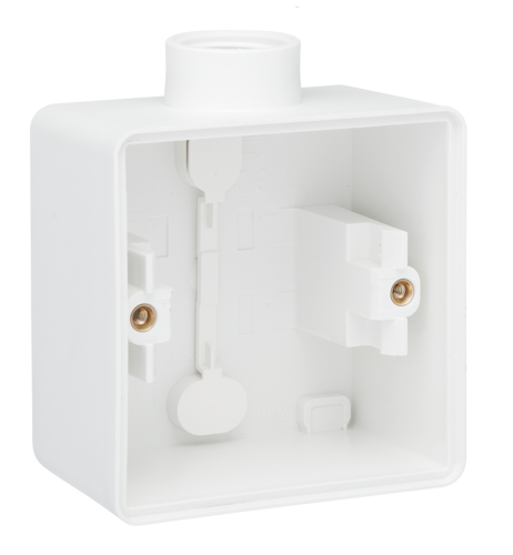 Boîte en saillie simple étanche aux projections d'eau avec une entrée M20 pour une fonction, couleur blanc