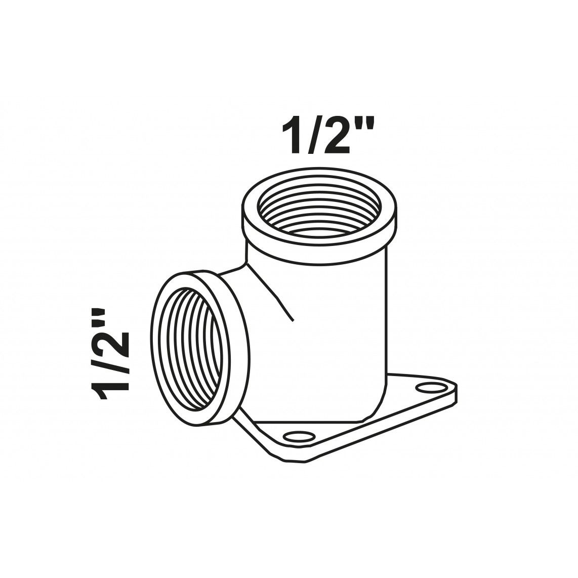 988965255 BR wandplaat, blanco, 1/2"BI, (3471) vue 2