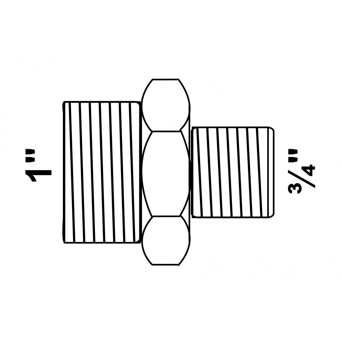 989793055 GI dubbele verloopnippel, gegalvaniseerd, 1"BU x 3/4"BU, (245) vue 2
