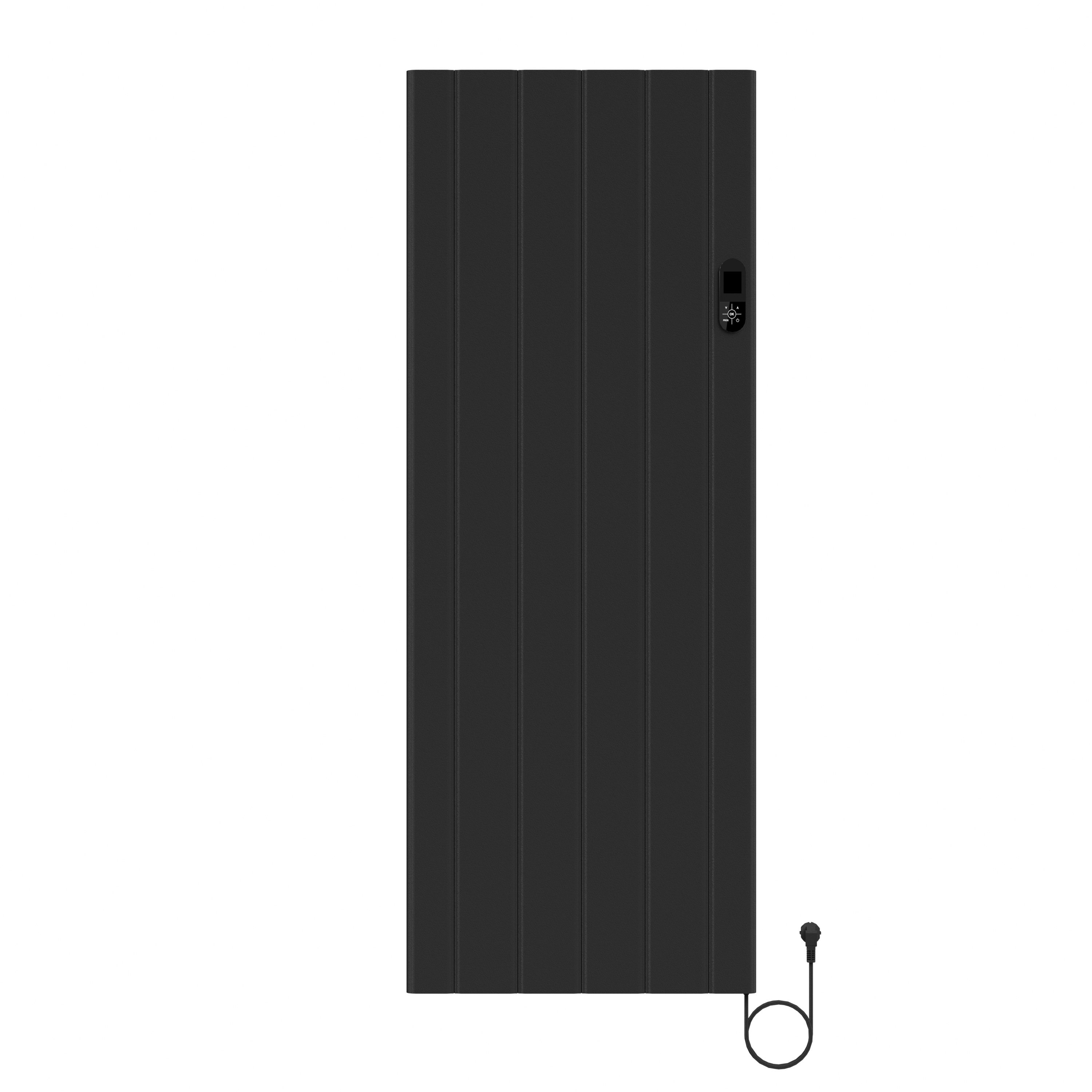 BELRAD RADIATEUR ÉLECTRIQUE – AVEC THERMOSTAT NUMÉRIQUE PROGRAMMABLE – SMART WIFI – 2000W – 1600X608X90 MM – NOIR MAT vue 2