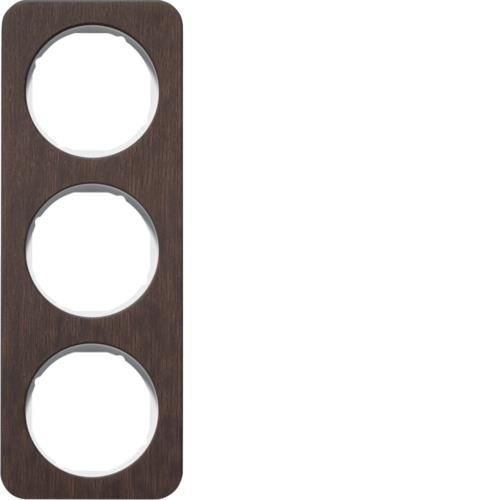 Plaque de recouvrement 3 postes R.1 Bois / Blanc polaire