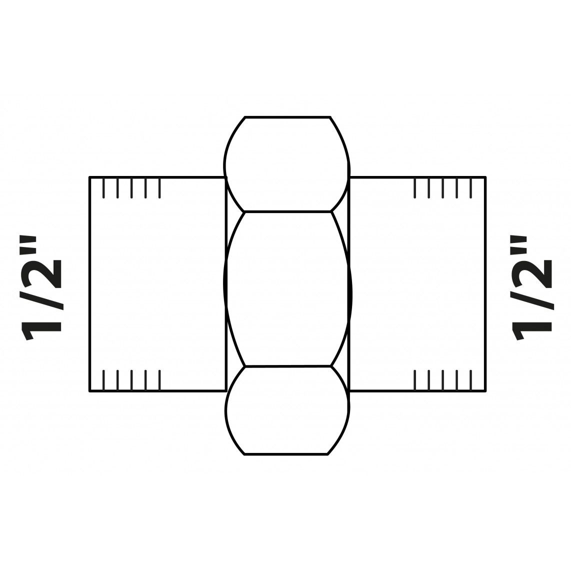 988960213 BR schroefverbinding, blanco, 1/2"BI, vlakke dichting, (3330) vue 2