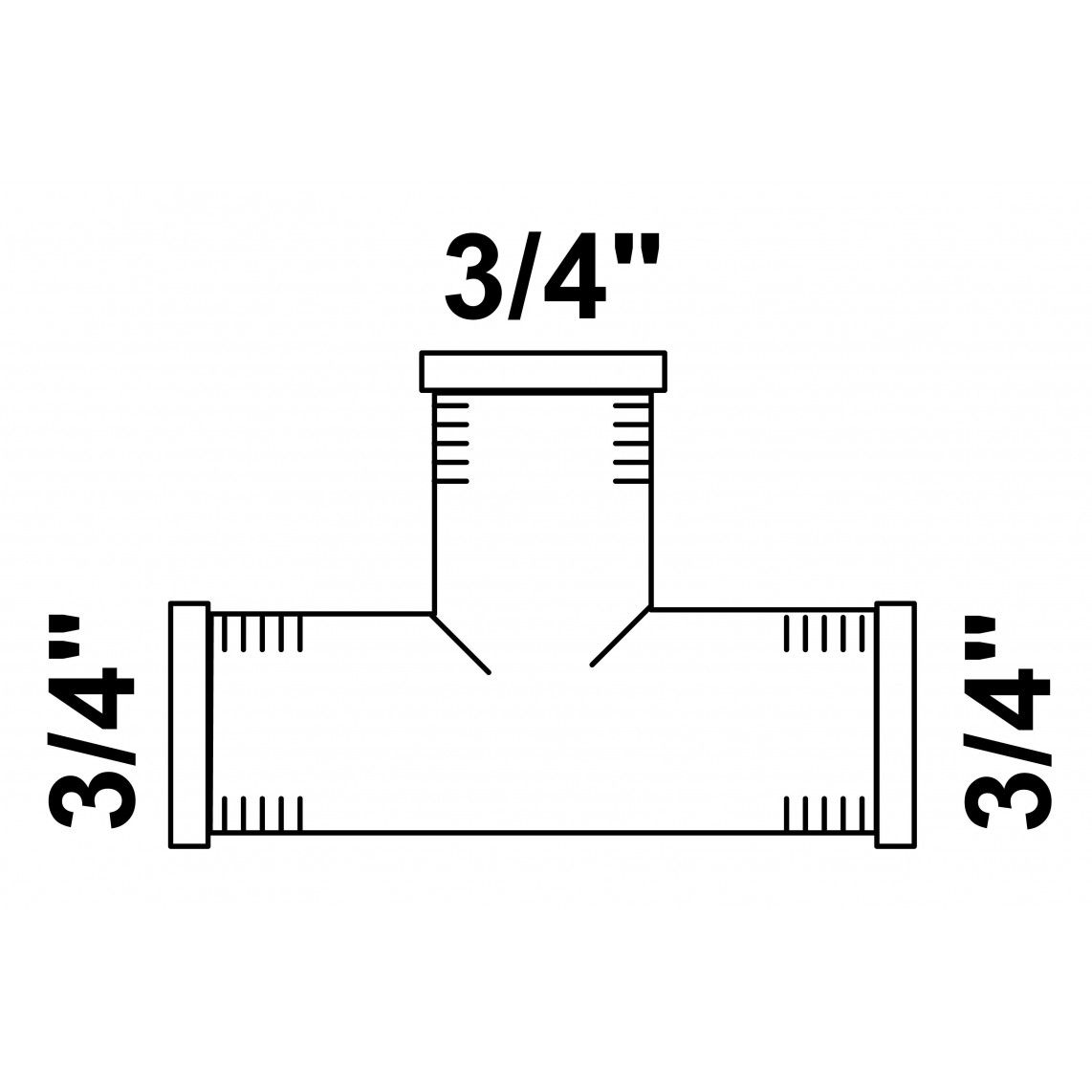 989403155 Tee piece, brass, chrome, 3/4" female vue 2