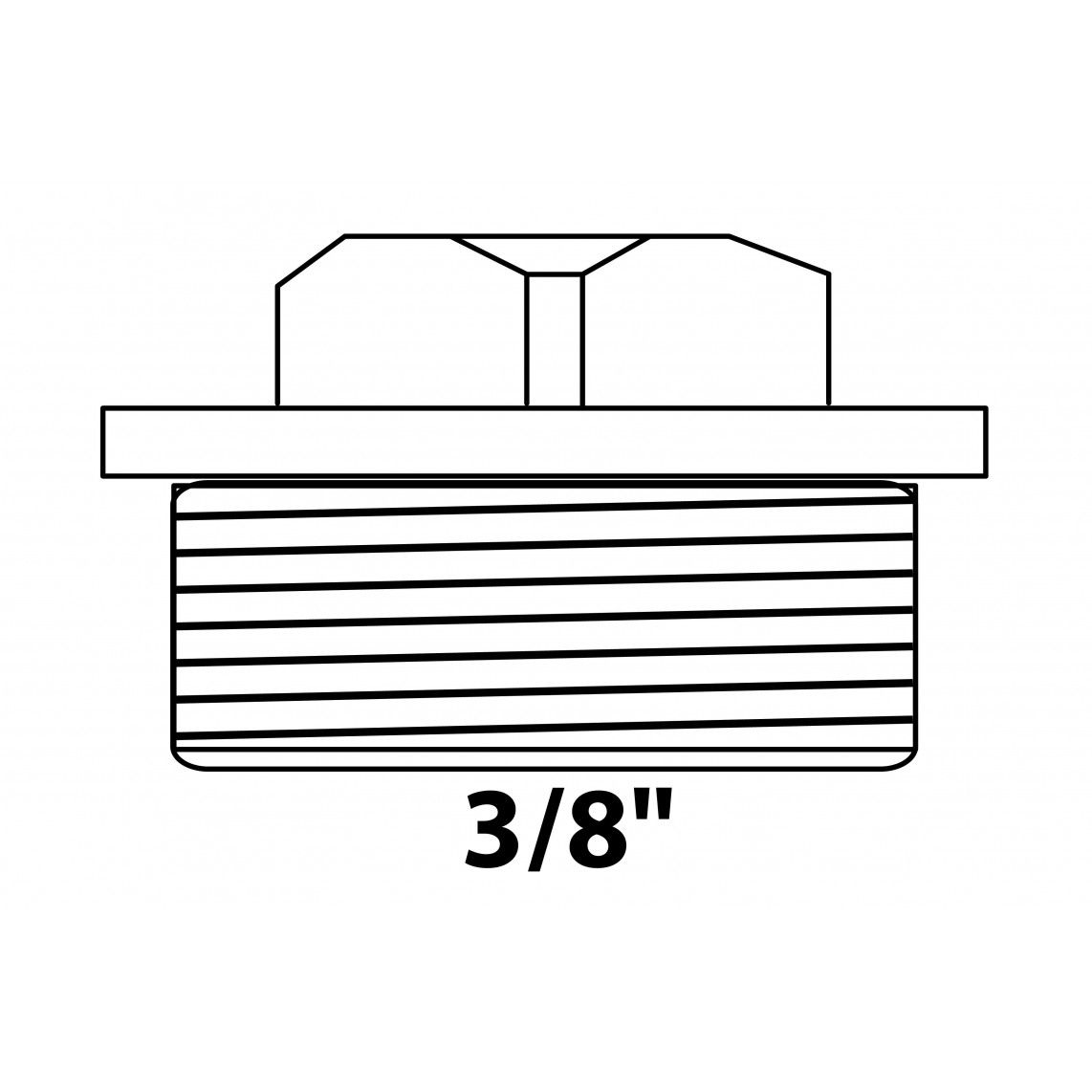 989421155 MS plug, chroom, 3/8"BU vue 2