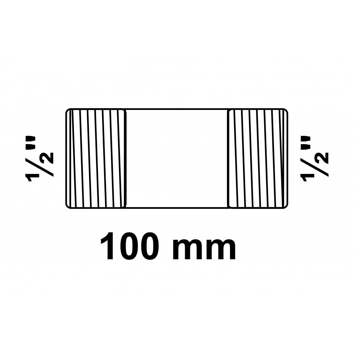 989821360 Barrel nipple, malleable galvanized, 1/2" x 100 mm (5x) vue 2