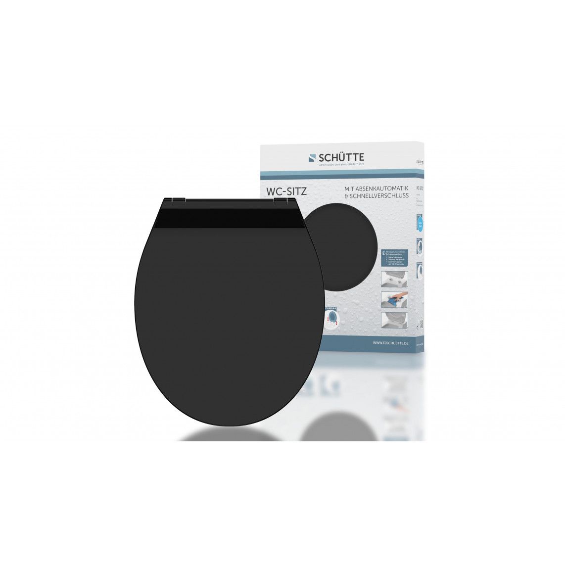 82710 Duroplast WC-zitting SLIM BLACK, met valrem en afneembaar vue 8