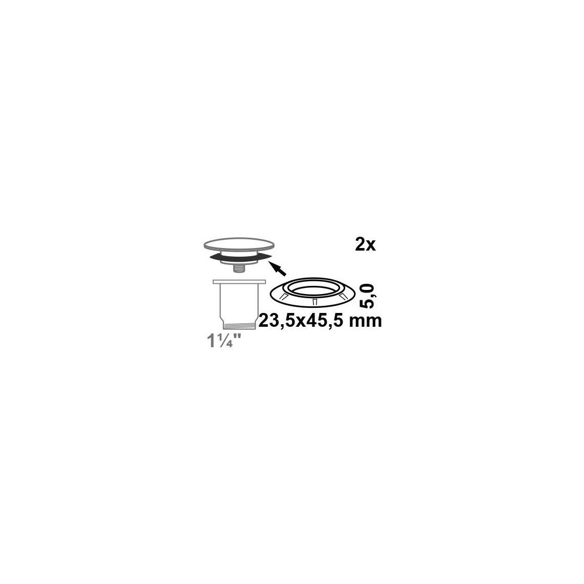 98696160 Lip gasket, silicone, 23,5 x 45,5 x 5 mm, for push-button drain valve vue 2