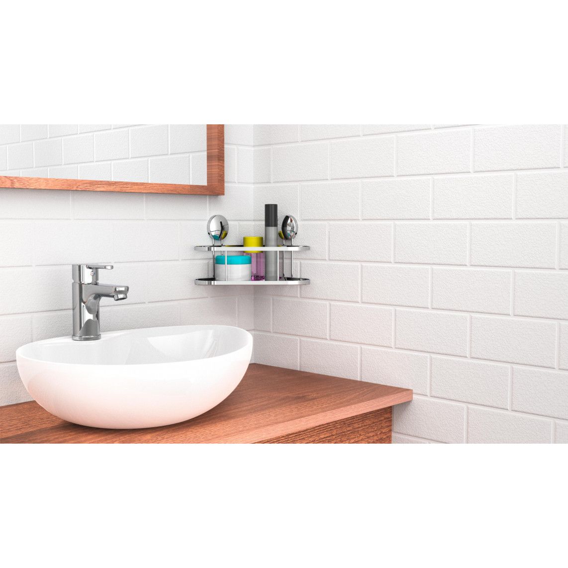 BA0200 Shower tray, chrome, for screwing and glueing vue 5