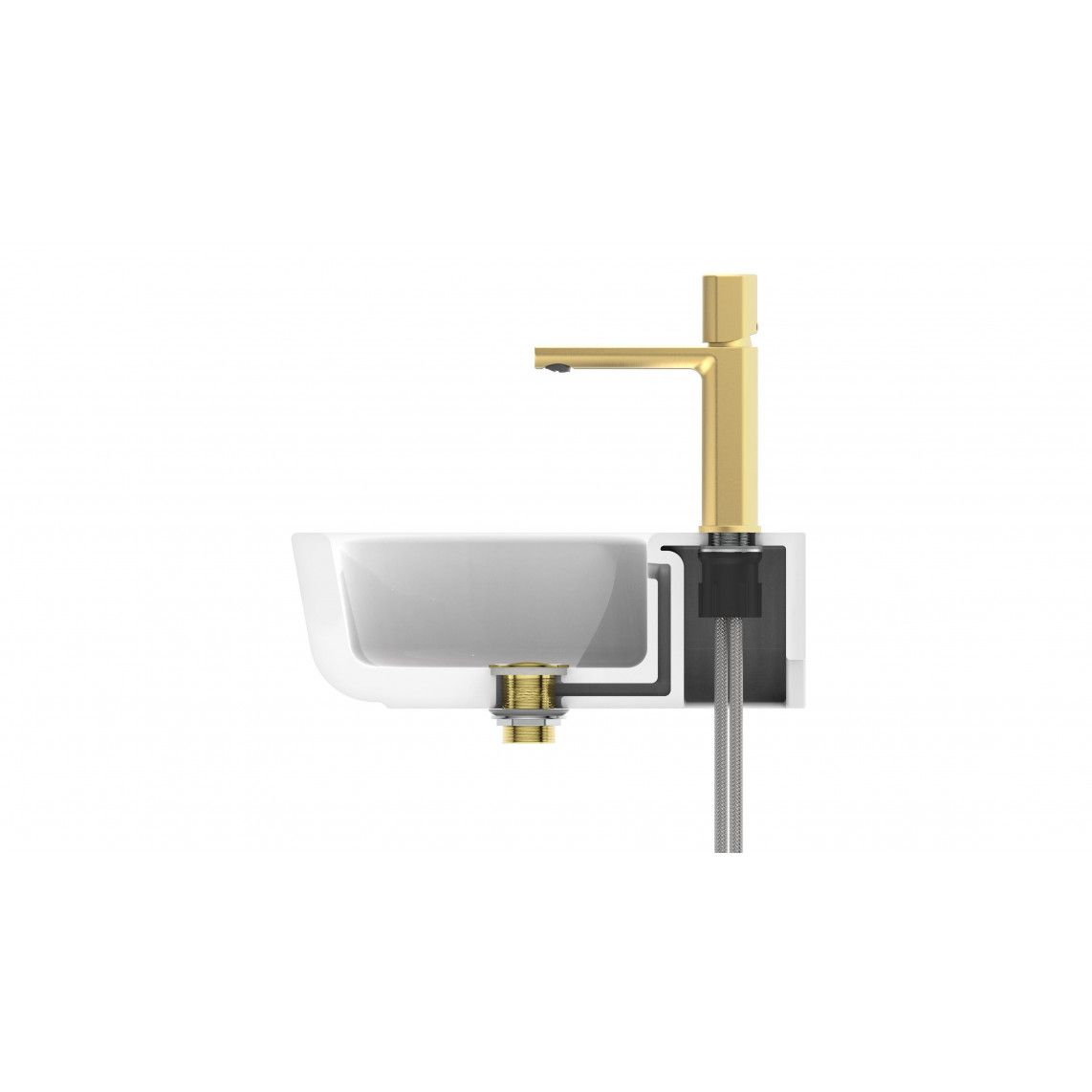 33617 NEW York Wash basin mixer, gold matt vue 5