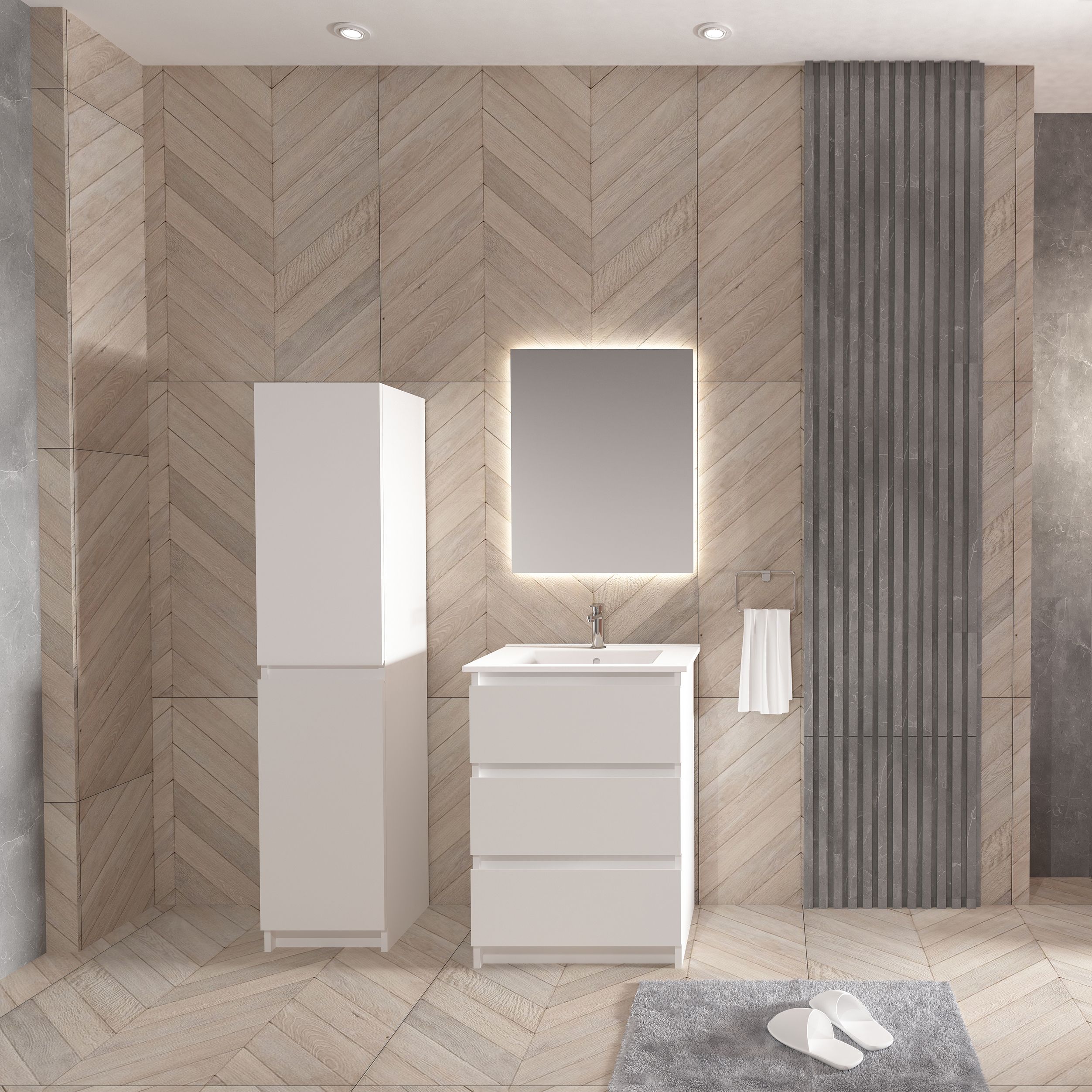 JUPITER MEUBLE SOUS-PLAN (60CM) - BLANC MAT vue 2