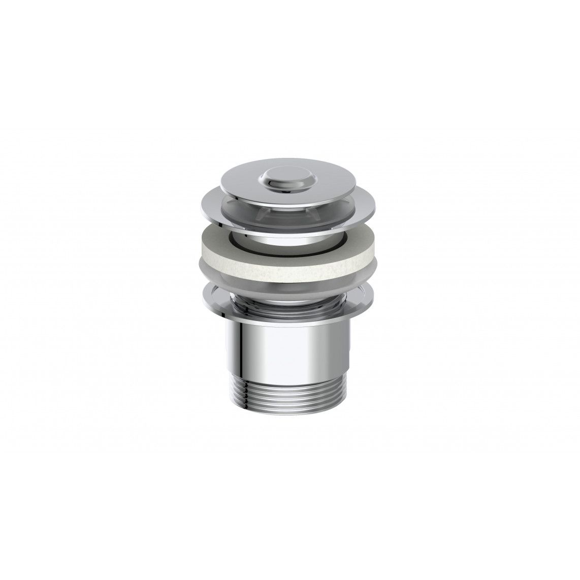 98807320 DAV-2WK Drain valve, chrome, 1 1/4" x 65 mm, with overflow vue 4