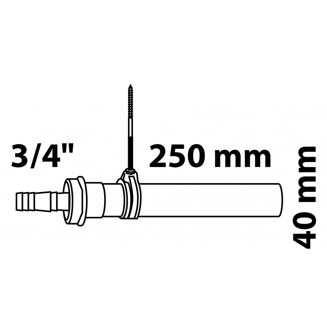 98838149 ECO-SAVE KS dompelbuis, Grijs, 1 1/2"BI x 250 mm, voor DN 40 mm sifon, met 3/4" toestelaansluiting vue 2