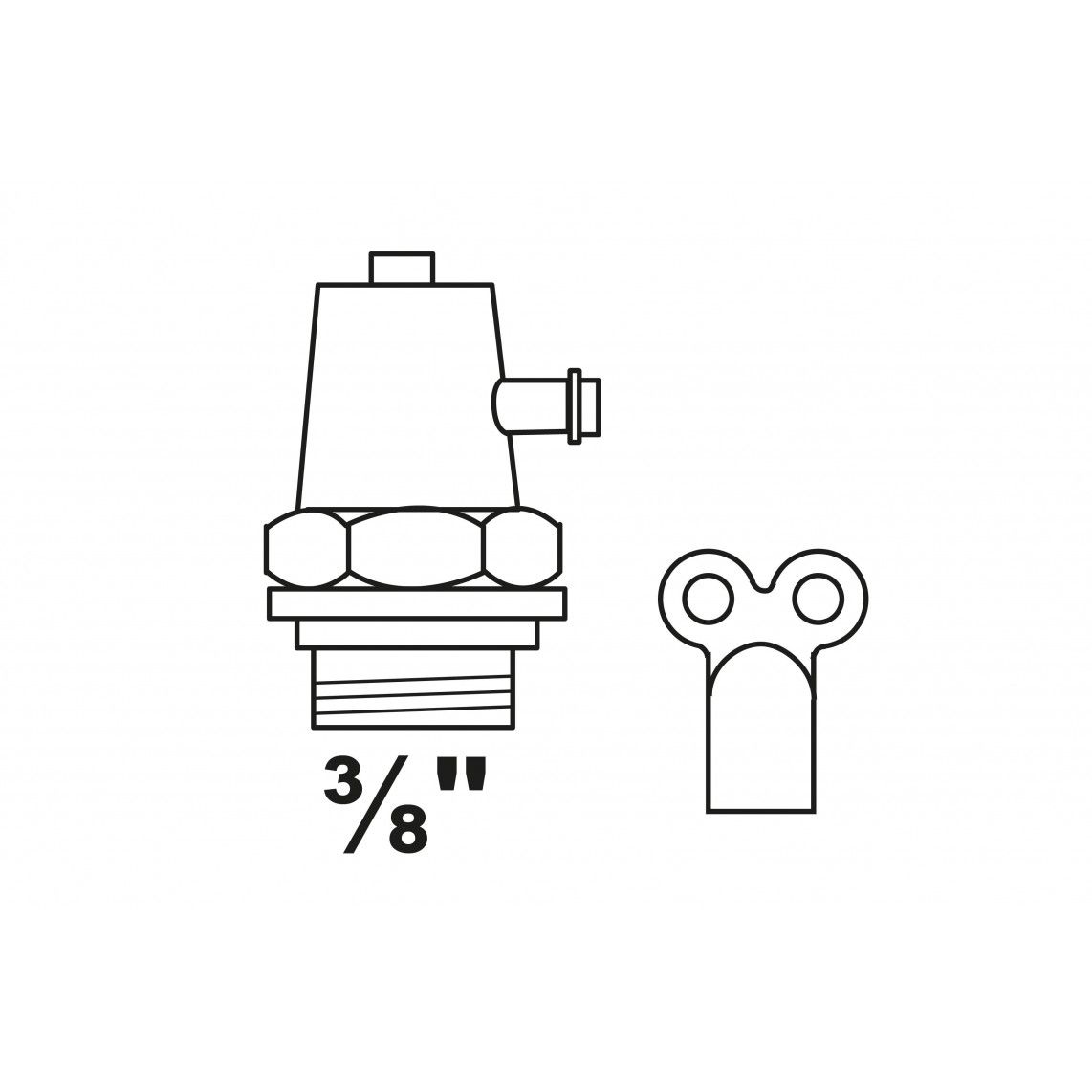 988551060 Radiator vent valve, nickel, 3/8", with wrench vue 2