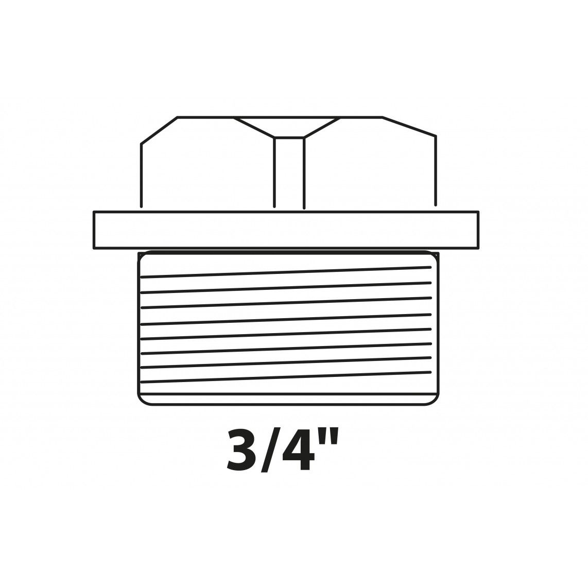 988958313 BR plug, blanco, 3/4"BU, (3290) vue 2