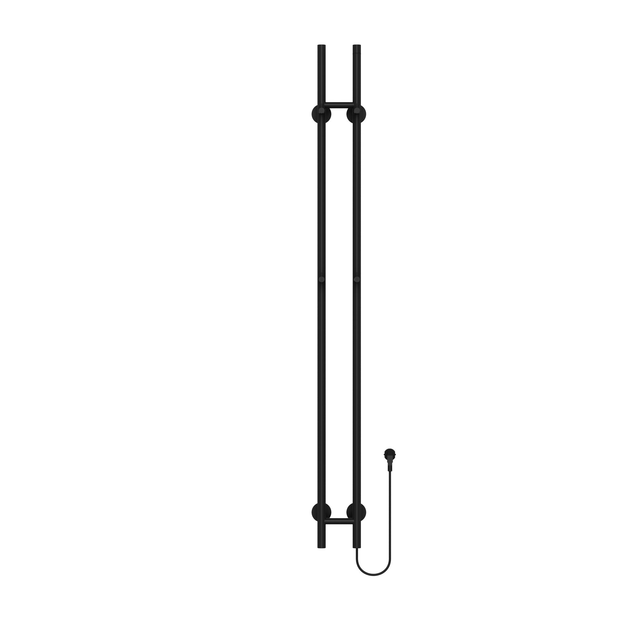 Belrad Rod Sèche-serviettes À Tige - Électrique - Double - 120W - Ø2,5CM - 150×16,8×12,7 CM - Noir Mat