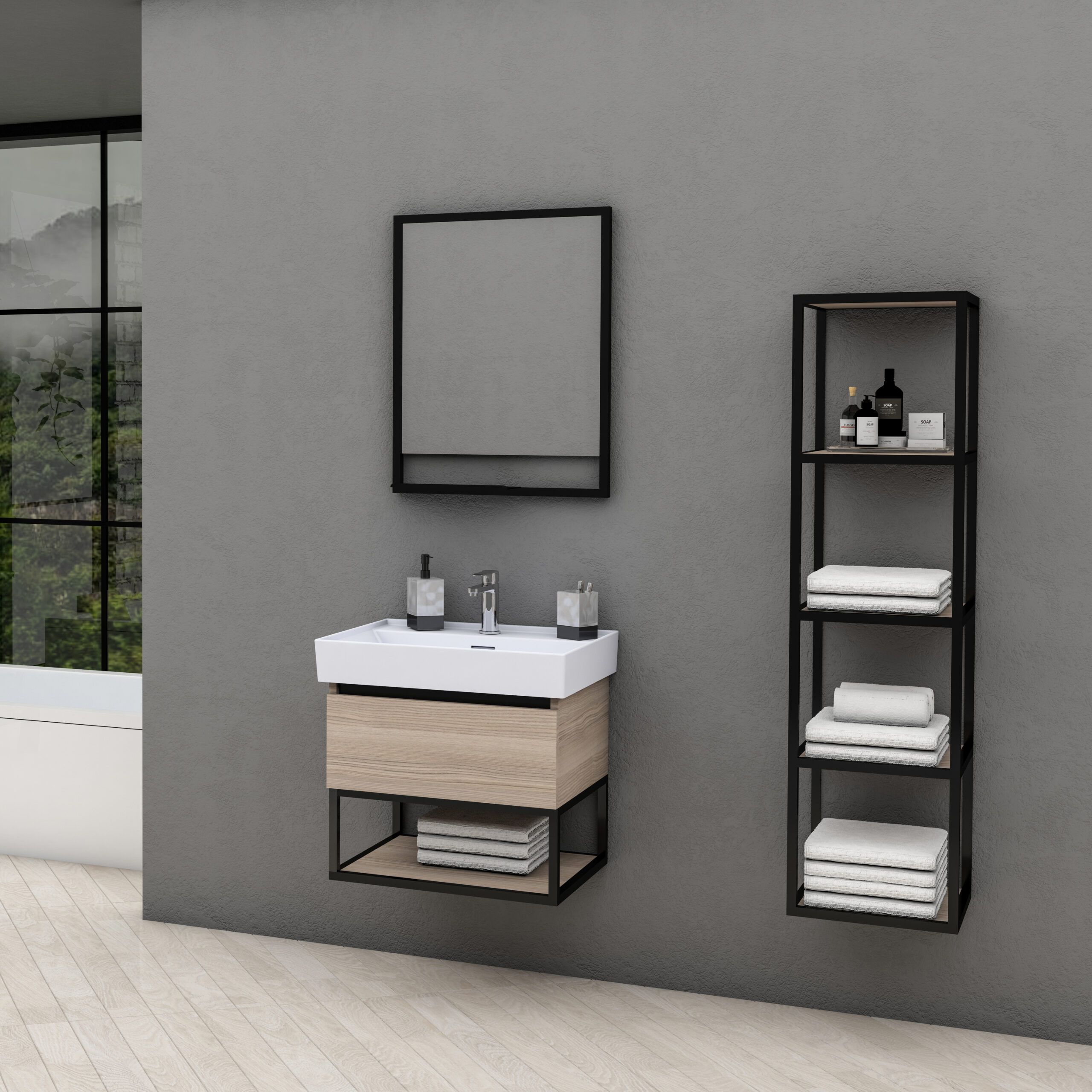 Aloni Sharp Meuble Sous-plan (60CM) - Noisette