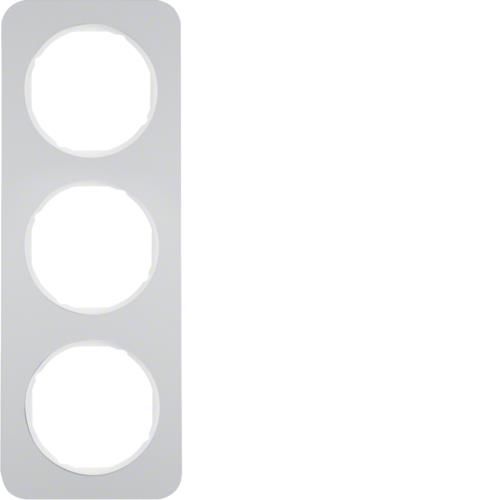 Plaque de recouvrement 3 postes Berker R.1 Alu / Blanc polaire