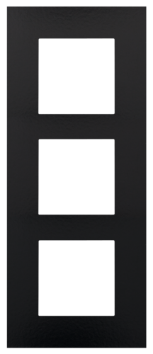 Plaque de recouvrement triple, entraxe de 60 mm, verticale, couleur Niko Pure Bakelite® piano black