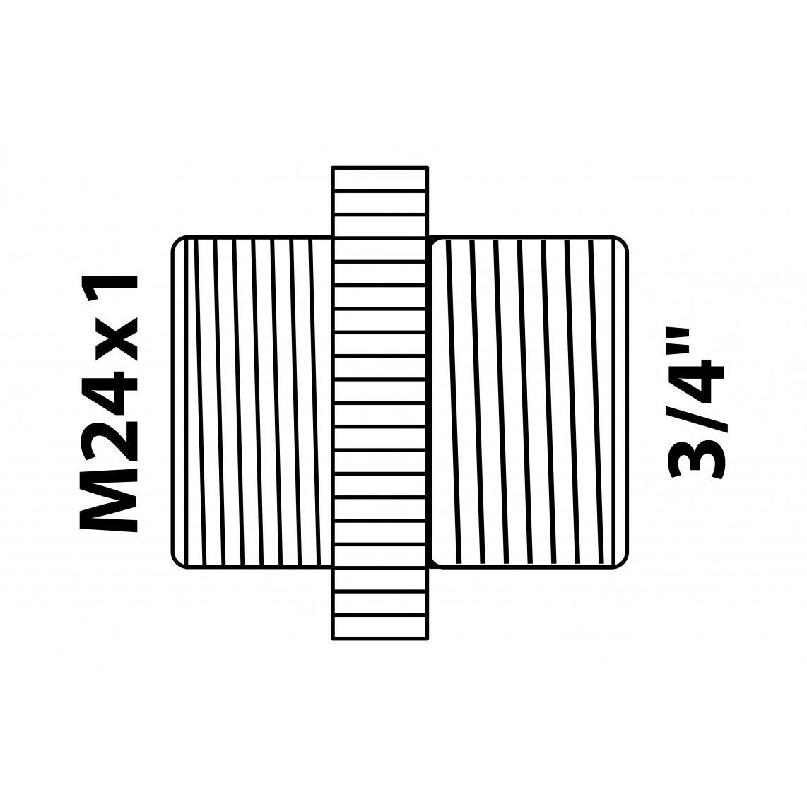 989327255 MS overgangsstuk, chroom, 3/4"BU x M24AG vue 2