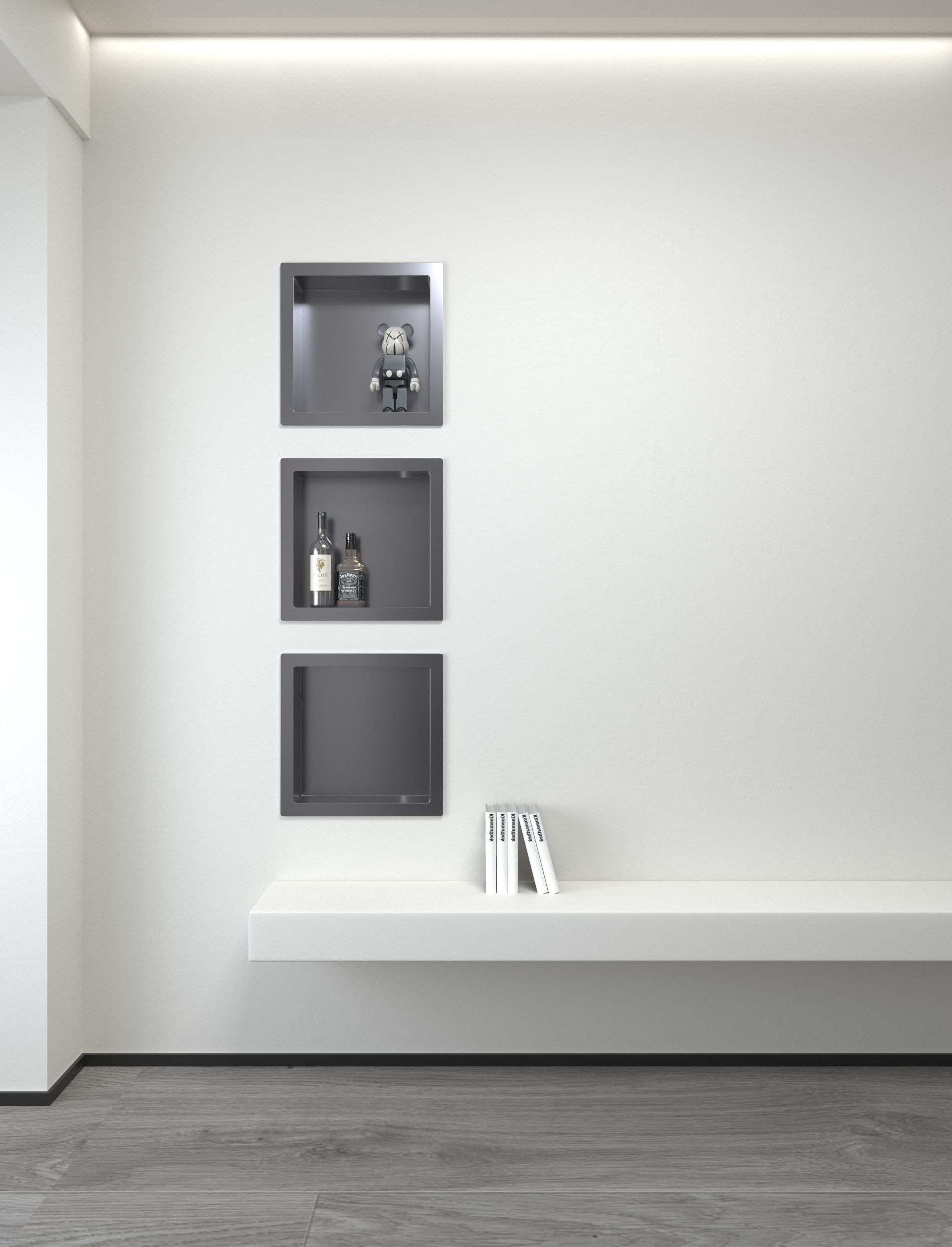ALONI NICHE ENCASTRÉE (300X300X70MM) - GUNMETAL vue 2