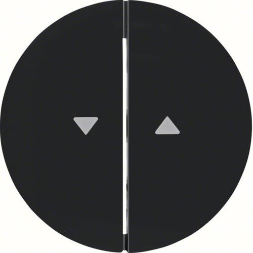 Touche avec symbole flèches Berker R.1 / R.3 Noir, brillant