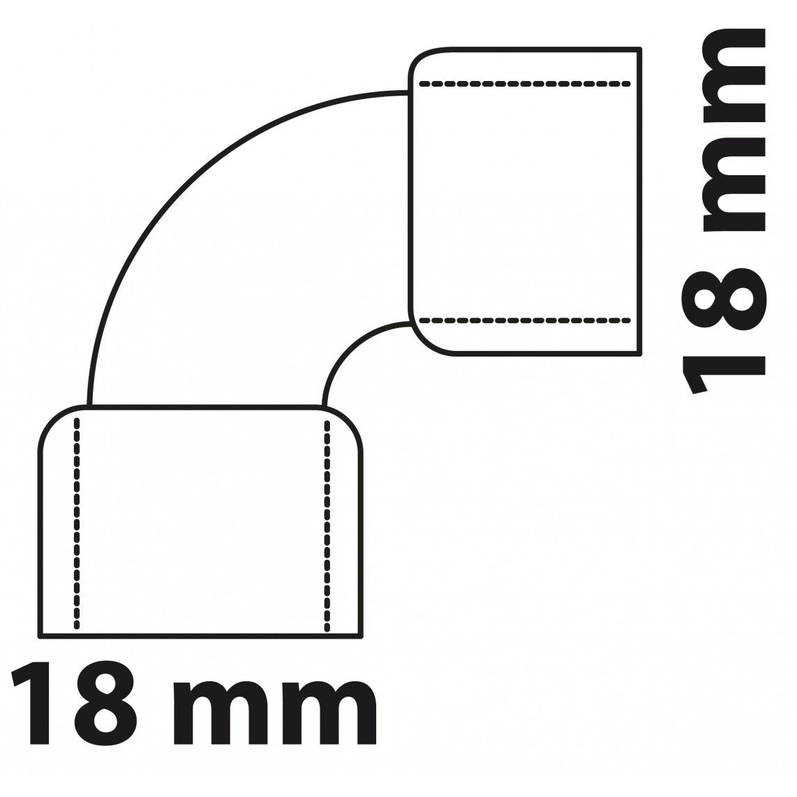 989034017 CU knie 90°, blanco, 18 mm, 2 mofen, (5090) vue 3