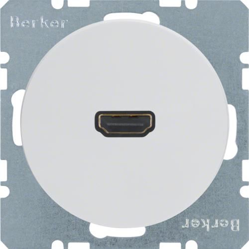 Prise Hdmi Berker R.1 / R.3 Blanc polaire, brillant