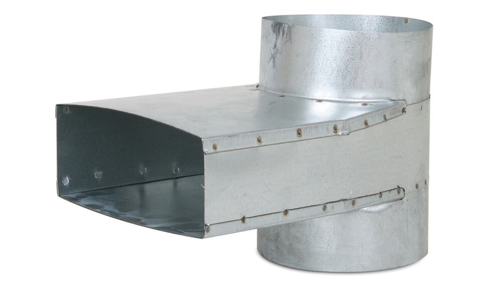 Ventilair TRB2×220-200 Piquage Vertical 220×80 MM Vers Rond 2XD200 MM Galvanisé